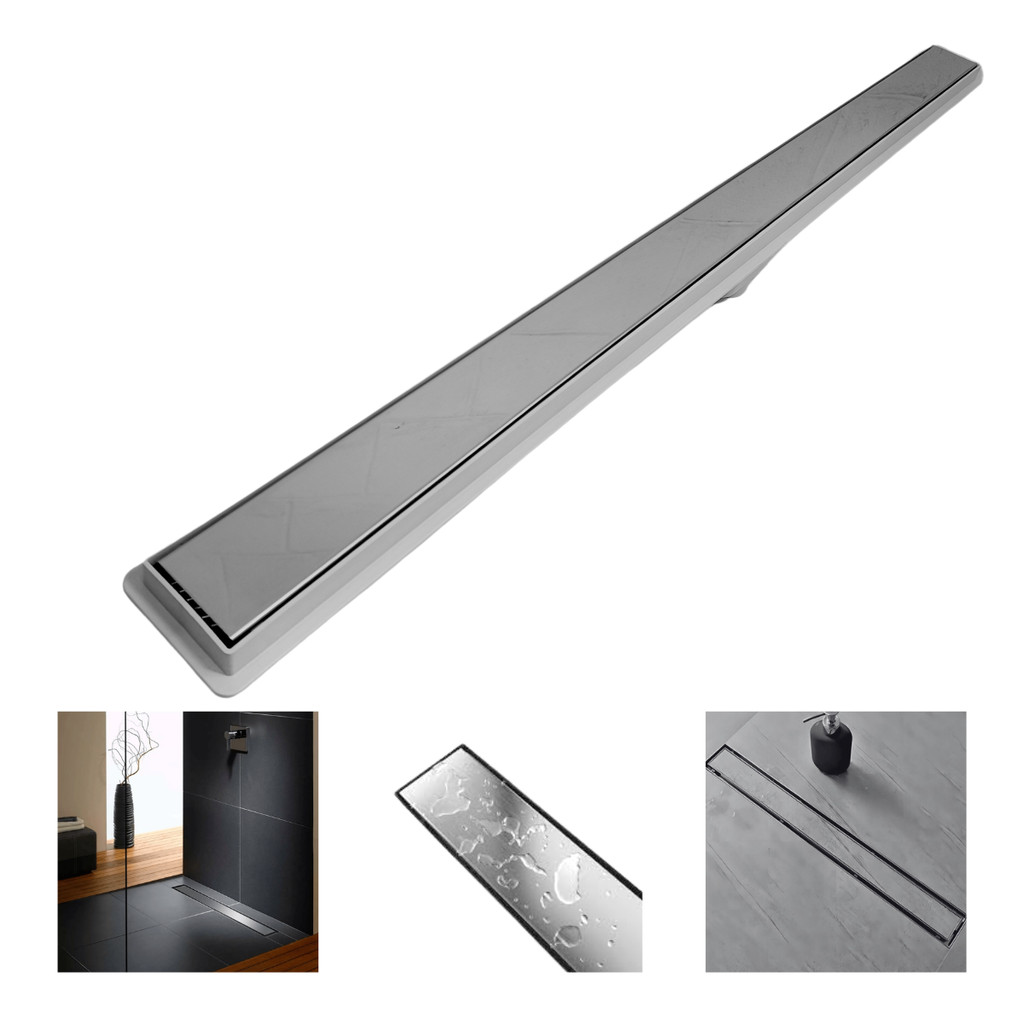 Ralo Linear 1 metro x 5cm Invisível Banheiro Inox Oculto 2 em 1 Coletor ...