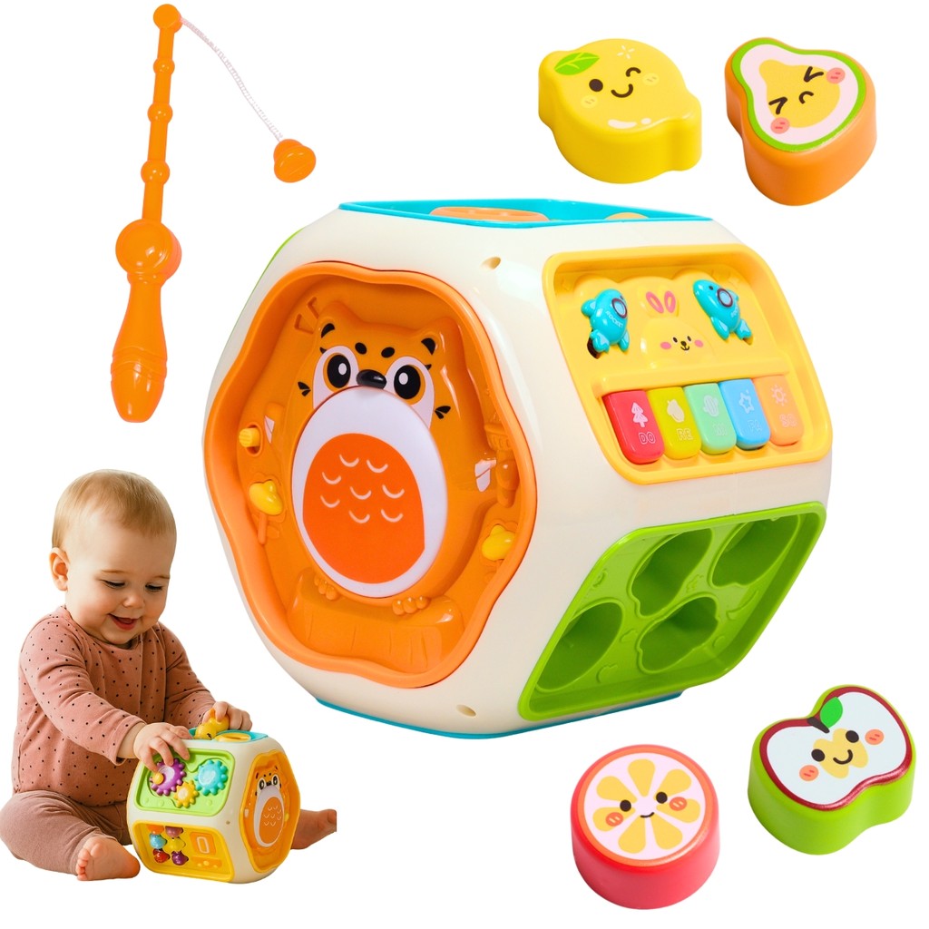 Brinquedo Musical Jogos de Atividades Octógono 8 em 1 C/ Luz e Som - Castela