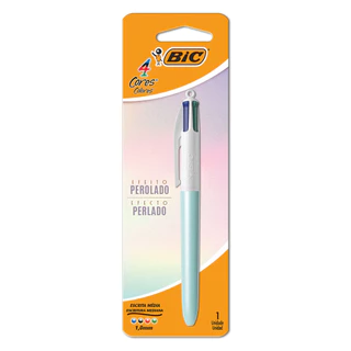 Caneta esferográfica 1.0 retrátil Azul Perolada 4 cores Bic em Oferta na Shopee