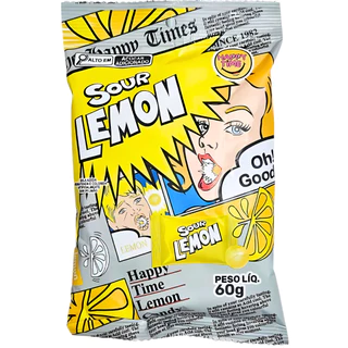 Pacote Balas Sour Super Lemon 60g Happy Time - 20 Balas 