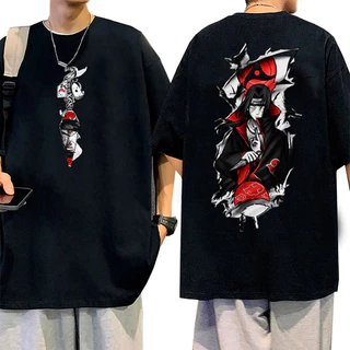 Camiseta Básica Anime Naruto Itachi Camisa 100% Algodão Streetwear Temos Plus Size Lançamento - Envio Rápido