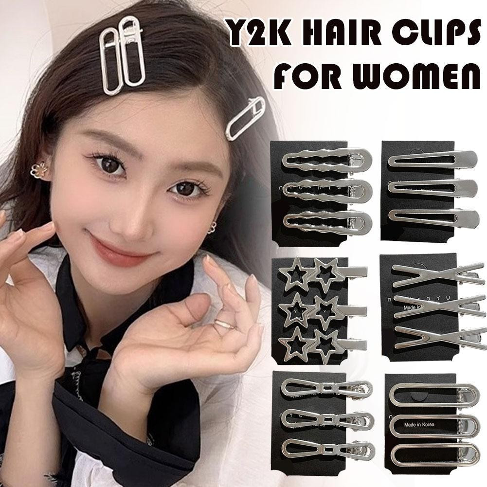 Grampos De Cabelo De Metal Coreano Para Mulheres , Clipes De Franja ...