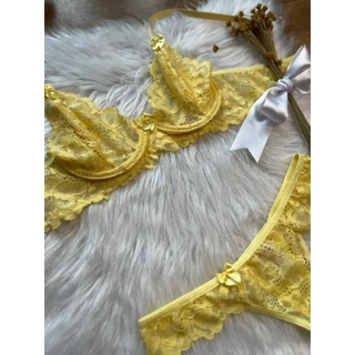 BELO CONJUNTO DE LINGERIE YASS SEM BOJO COM ARO RENDADO COM FIO RENDA REF049 !!!!!!!!!!!!!!!!