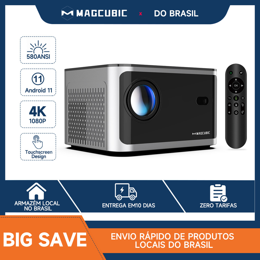 MAGCUBIC HY350 Projetor 580ANSI 1080P Full HD Home Theater Foco 