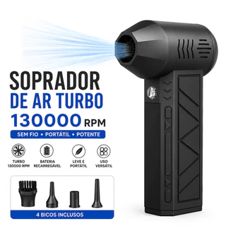 Soprador de Ar Turbo Sem Fio 130000RPM Portátil Recarregável Alta Potência