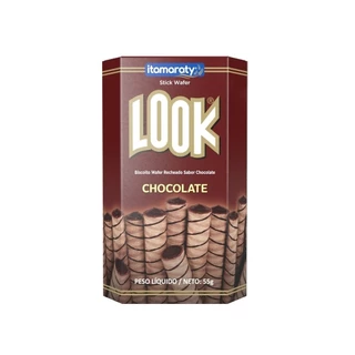 Biscoito Wafer Look em Stick Chocolate 55g - Embalagem com 20 Unidades em Oferta na Shopee