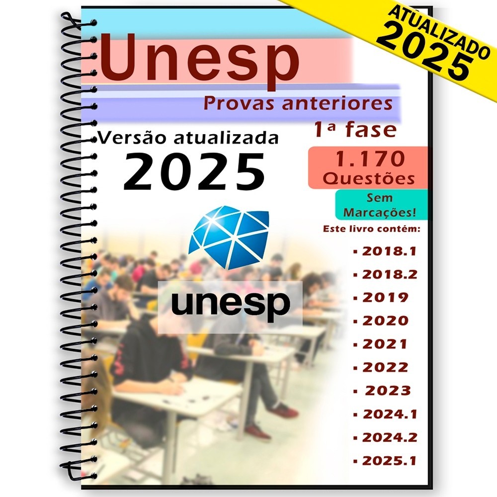 Unesp provas anteriores provas 2018 a 2025 - 10 edições + gabaritos ...