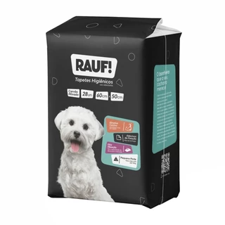 Tapete Higiênico Rauf Carvão Ativado 50x60cm - Embalagem com 28 Unidades em Oferta na Shopee