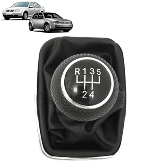 Manopla Coifa Couro Cromado Completo Golf Bora 1999 2000 2001 2002 2003 2004 2005 2006 2007 2008 2009 2010 2011 2012 em Oferta na Shopee