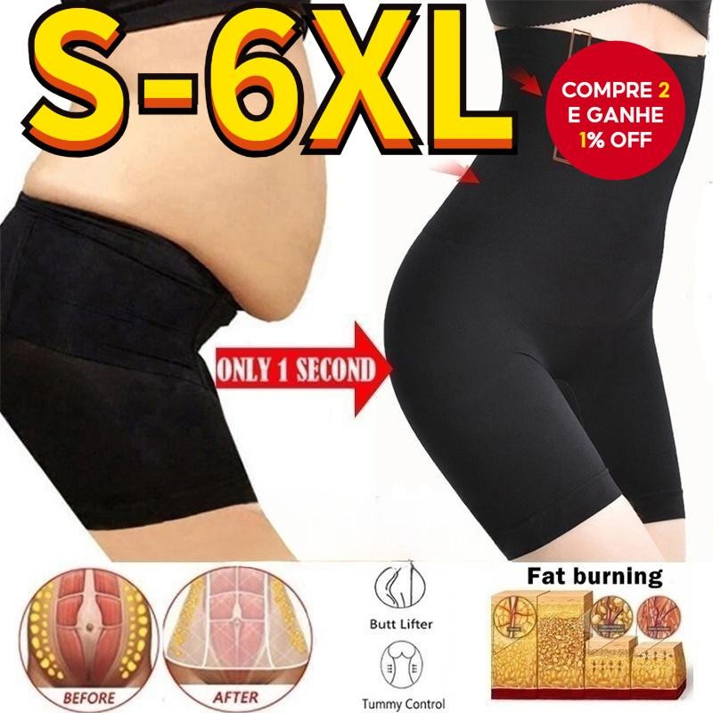 Cintura Alta Boxer Barriga Controle Roupa Interior Espartilho Para Hip ...