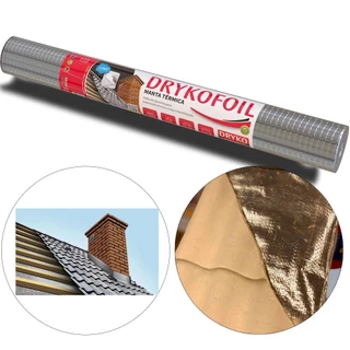 Manta termica para telhado em alumínio 1 face 1,20 x 41,67m 50m² - DRYKOFOIL Dryko em Oferta na Shopee