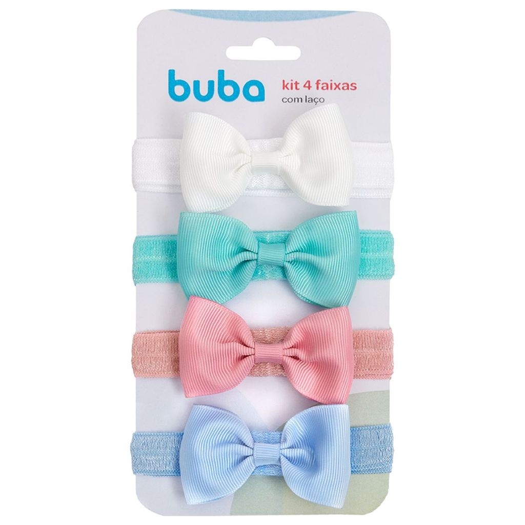 Kit 4 Faixas Com Laço Infantil Coloridos 15317 - Buba
