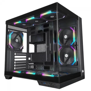 Gabinete Gamer Redragon Wideload Pro, Mid Tower, Vidro Temperado, ATX, Black, Sem Fonte, Sem Fan