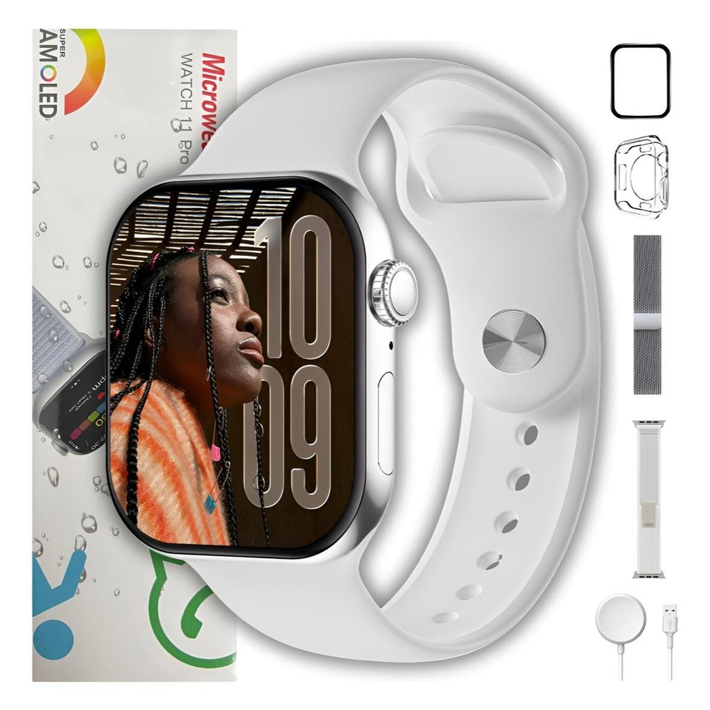 Relógio Smartwatch W11 Pro 46mm Responde Whatsapp Microwear Serie 11 ...