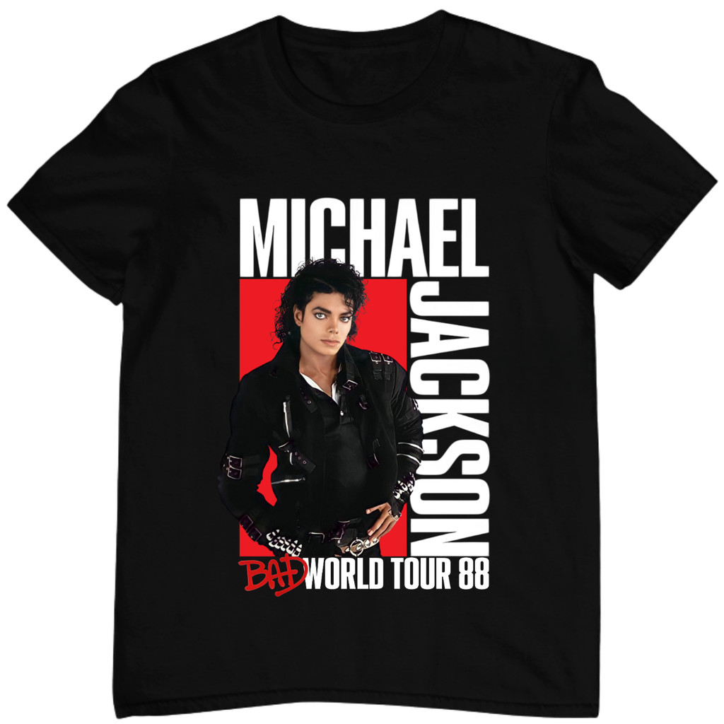そ*ん様 マイケル・ジャクソン BAD TOUR 88 Tシャツ Camiseta Michael Jackson Bad World Tour 88 Rei do Pop Rock Camisa
