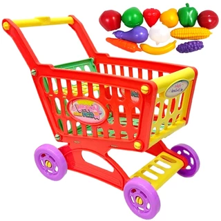 Carrinho Supermercado Super Market Compras 12 + Frutas e Legumes com Rodinhas