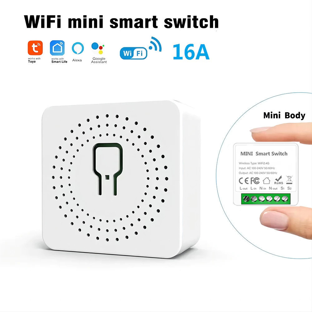 Módulo Interruptor Inteligente Tuya WiFi, Suporta Controle 1 canal, 100-240V, Funciona com Alexa, Google Home canaa yl