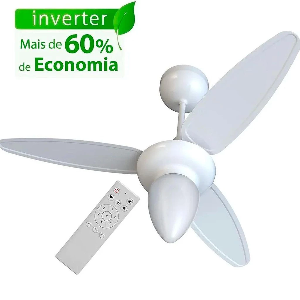 Ventilador de Teto Ventisol Wind 3 Pás Bivolt Branco