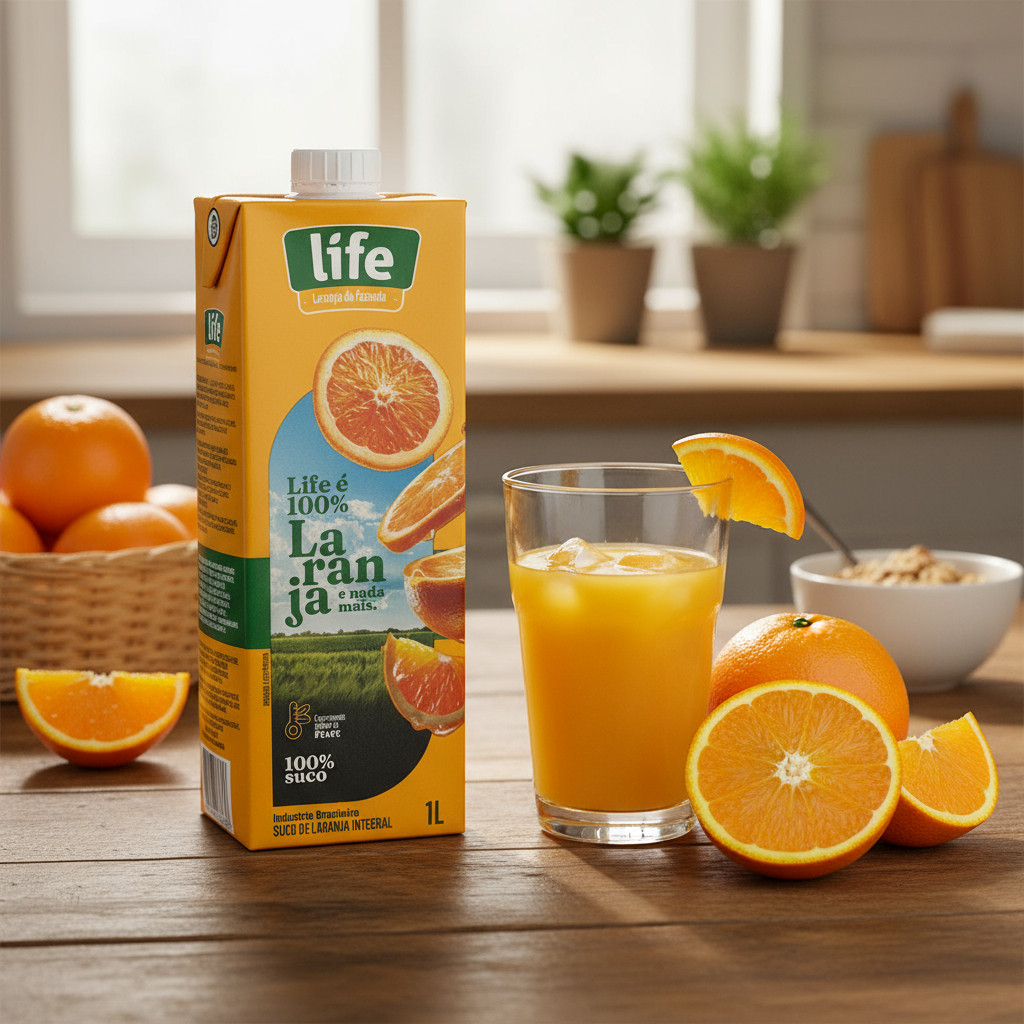 Caixa Suco De Laranja 100% Natural Integral Com 12un Life 1l | Shopee ...