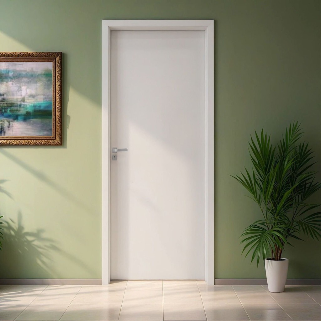 Kit Porta de Madeira 210x72cm Batente 11cm Lisa Primer Uniportas Esquerda