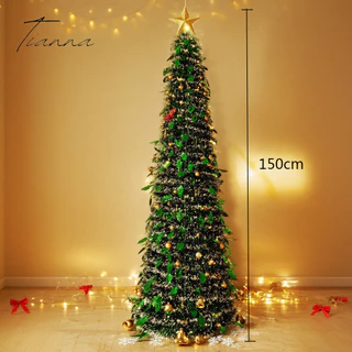 Árvore De Natal Retrátil 1.5 Metros Enfeites De Decoração Loucura Dobrável