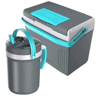 Kit Caixa Cooler Térmico Pequeno 8 Litros Cinza Plus Até 12 Latas + Jarra Térmica 2,5L Termolar em Oferta na Shopee