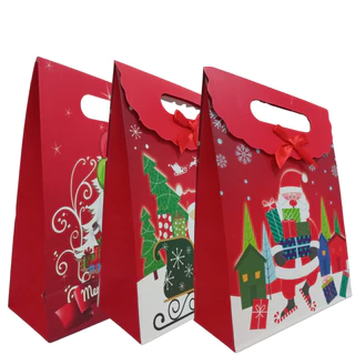 Kit 1/3/5 Sacola De Papel Kraft Natal Festa Natalina Presente Vários Tamanhos Novas 2025