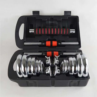 Kit Halteres Anilhas Cromadas 20kg Com Maleta Deend