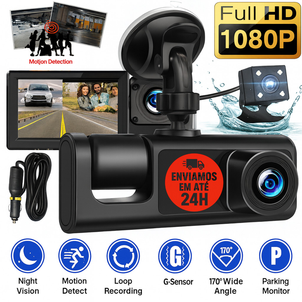 Câmera Veicular Automotiva,carro Black Box Vision Hd 1080p | Shopee Brasil