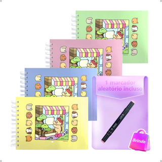 Livro de Colorir Ursinho  | Capa Dura A5 | 50 Páginas | Acabamento de Luxo + 1 Caneta Touch Grátis em Oferta na Shopee