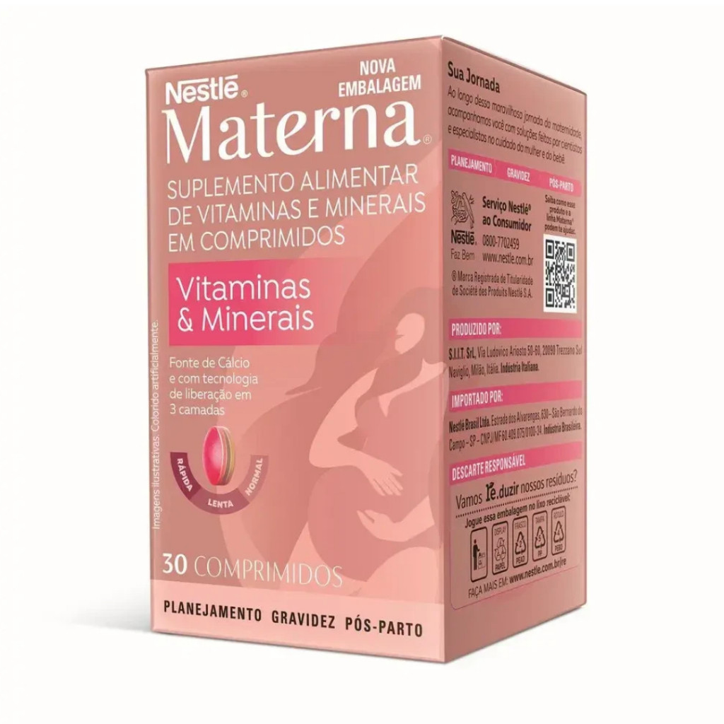 Nestlé Materna Vitamina Para Gestantes 30 Comprimidos | Shopee Brasil