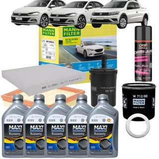 Kit Revisão Troca 4 Filtros Mann + 5l Óleo VW para Saveiro / Polo / Virtus 1.6 16V MSi em Oferta na Shopee