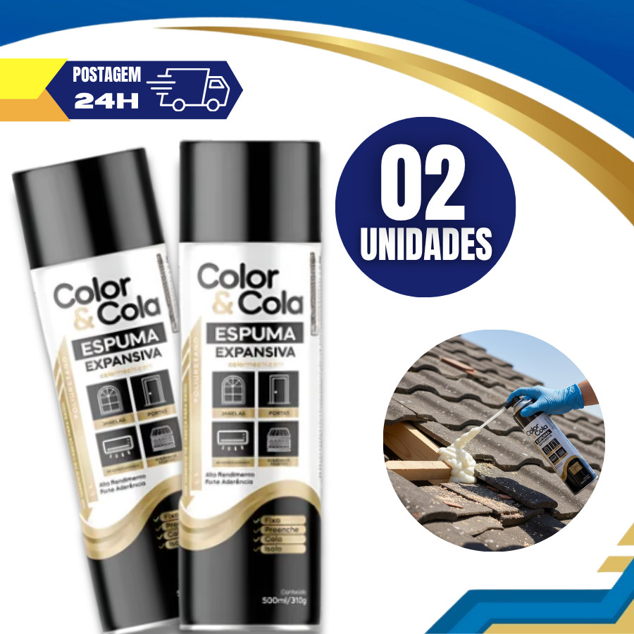 Kit 2 Unidades Espuma Expansiva Spray para Vedação Telhado Porta ...