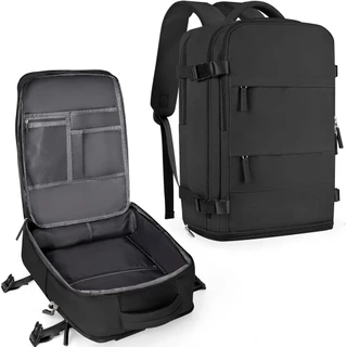 Mochila de viagem coowoz unissex, grande, mala de mão, mochila para trilha, Preto, Large