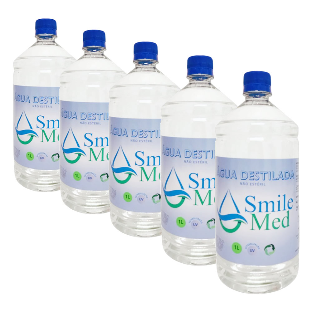 Kit 5 Água Destilada 1 Litros Para Autoclave, Cpap | Shopee Brasil