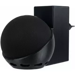 Suporte de Tomada para Alexa Echo Dot 4ª e 5ª Geração com Organizador de Cabos e Instalação sem Furos