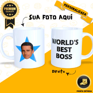 Caneca World’s Best Boss Personalizada Caneca The Office Série Presente Criativo