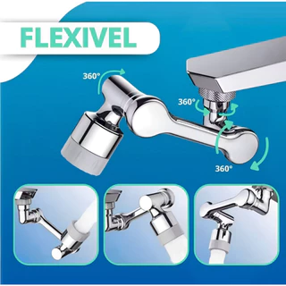 Adaptador Extensor Arejador Torneira Giratório 180° Articulado Bico Pia Cozinha Banheiro Inox