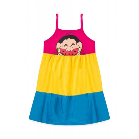 Vestido feminino infantil Magali Hum delicia - Turma da Mônica