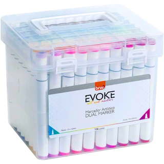 Canetinha Marcador Artístico Evoke Dual Marker Bobbie Goods BRW 108 Cores em Oferta na Shopee