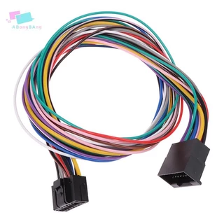 Abongbanghn 16 Pinos Universal Carro Estéreo Rádio ISO Fio Chicote Kits Power Speak ACC Extensão 60cm Cabo Adaptador Par