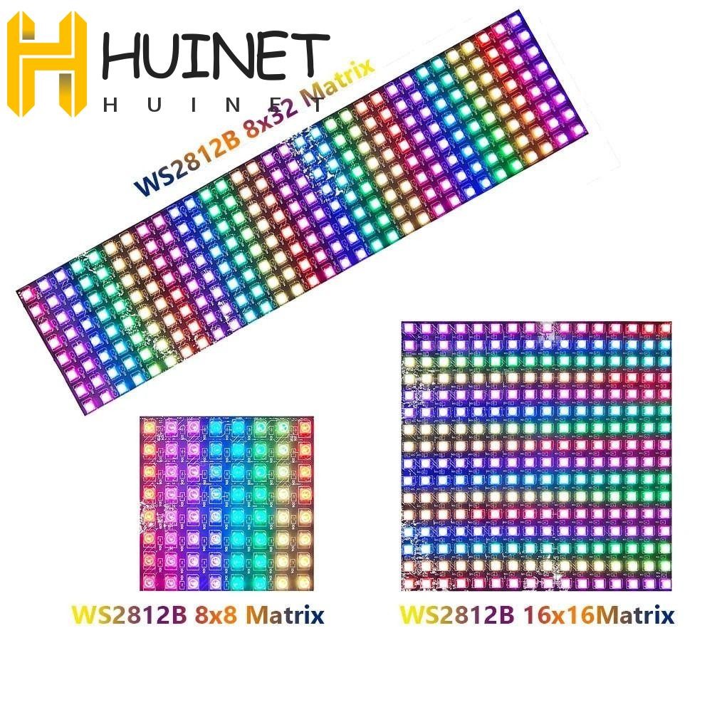 HUINET Pixels LED Painel Flexível Colorido 8x8 16x16 8x32 WS2812 Com ...