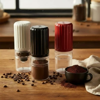 Moedor de Café Elétrico Portátil Triturador de Grãos Aço Inoxidável Recarregável USB