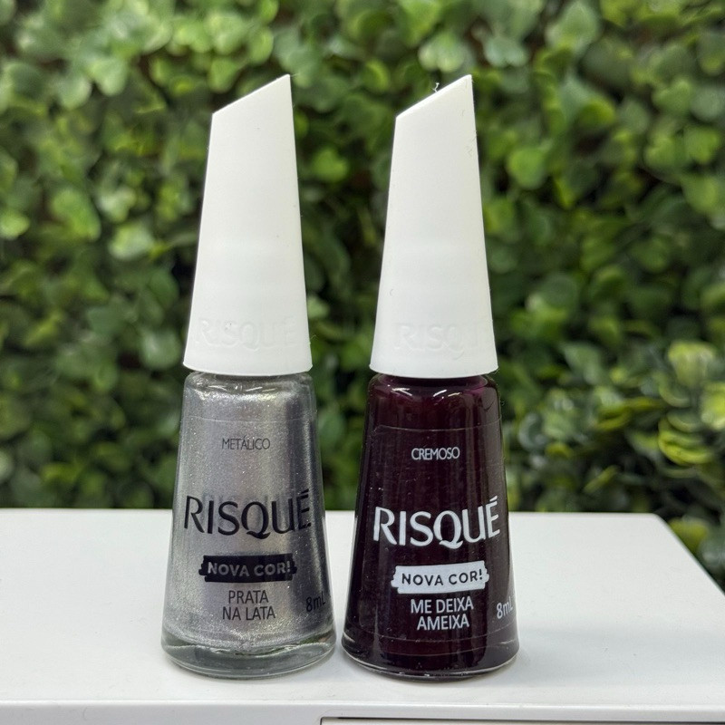 Kit 2 Esmalte Risque Prata Na Lata e Me Deixa Ameixa ( 2 UNIDADES ...