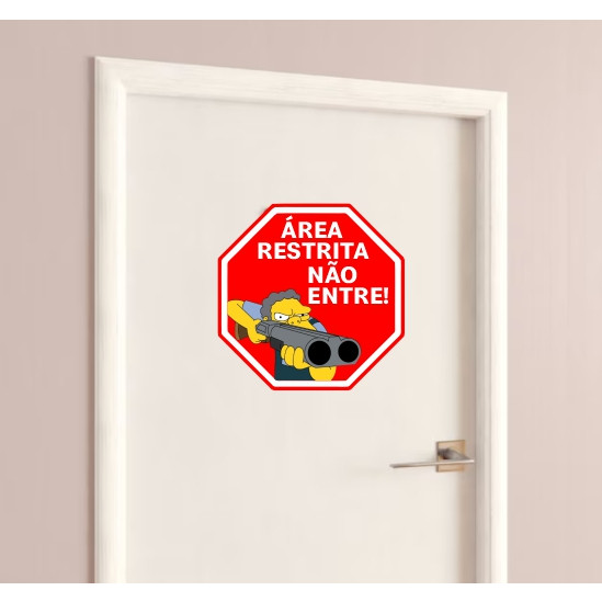 Adesivo Área Restrita Não Entre – Porta Quarto Gamer 25cm — imagem 2