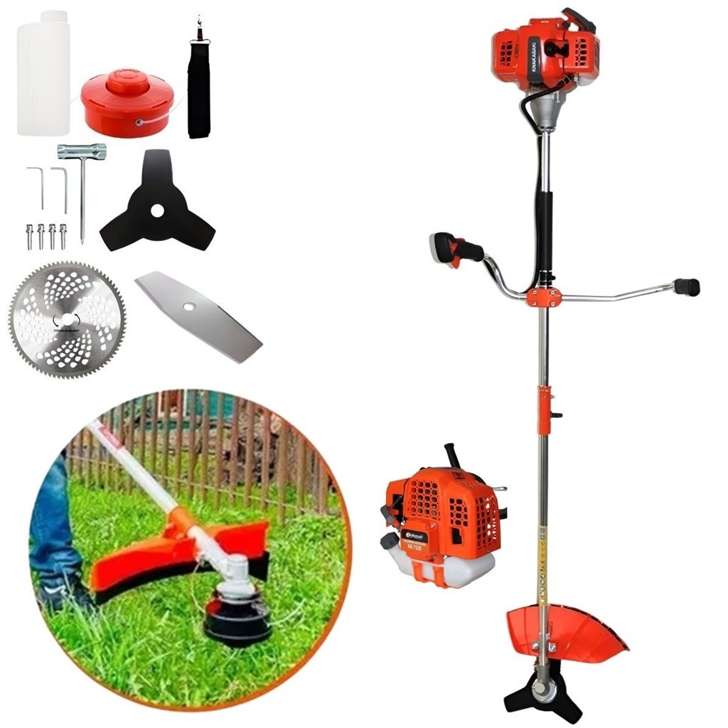 Roçadeira Aparador de Grama a Gasolina 75cc 3hp Multifuncional roça ...