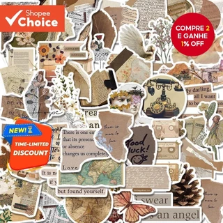 52 Pçs Gaya Retro Literari Adesivos Criativos Diy Computador Washi Scrapbooking Portátil Papelaria Artes Artesanato