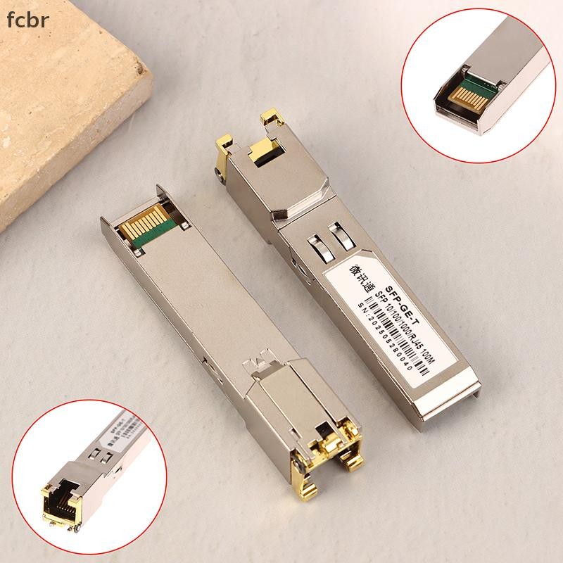 Fcbr 1 2Pcs M dulo De Cobre SFP 1G RJ45 Porta Fibra Transceptor 