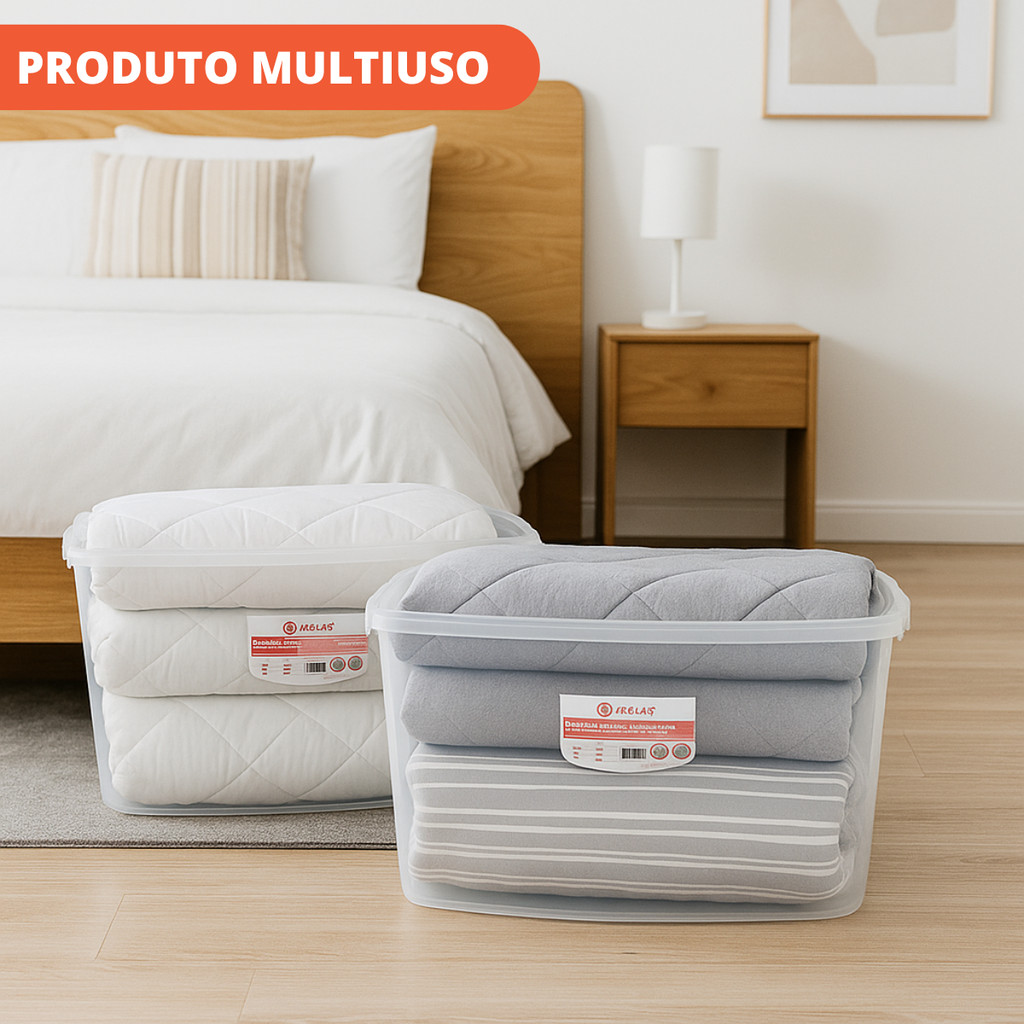 CAIXA ORGANIZADORA ALTO C/ RODIZIO 78L COM RODINHA GRANDE