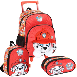 Kit Mochila De Rodinhas Lancheira Estojo Paw Patrol Pelúcia em Oferta na Shopee